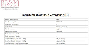 Geräteinformationen Kochfeld