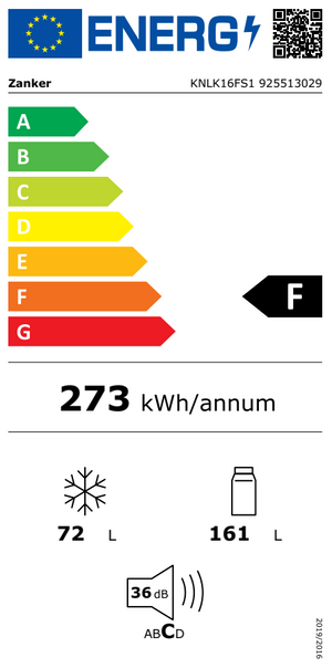 Energielabel Kühl-Gefrierkombination Zanker