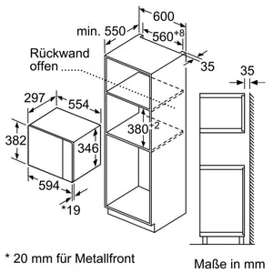 Set aus nobilia Mikrowellenschrank mit Junker Einbau-Mikrowelle JP4119260 Küchenschrank Wandschrank