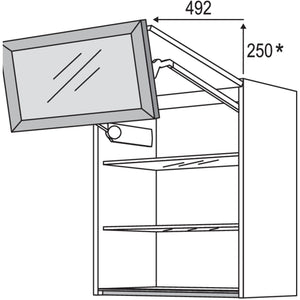 Nobilia Glas-Wandschrank Square mit Falt-Lifttuer WFLSQ60-2 45576
