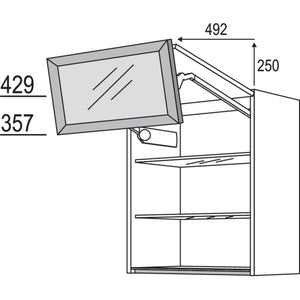 Nobilia Glas-Wandschrank Square mit Falt-Lifttuer WFLSQ60-2 45576