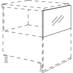 Nobilia Glaswange fuer Raumplanungen mit Unterschraenken in Sonderhoehe 432 mm UWGR62-42 6486