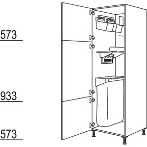 Nobilia Hochschrank mit Ordnungssystem Laundry-Area HOS60-2 35040