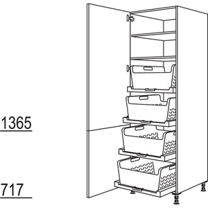Nobilia Hochschrank mit Waeschekorb-Tablar Laundry-Area HDWTAB60-2 35062