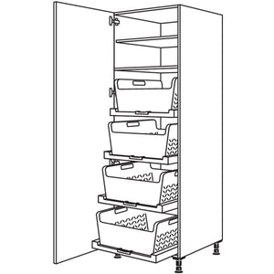 nobilia Hochschrank mit Waeschekorb-Tablar Laundry-Area HWTABF60-1 24072