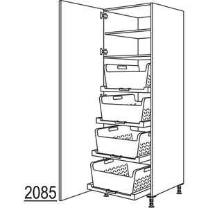 nobilia Hochschrank mit Waeschekorb-Tablar Laundry-Area HWTABF60-2 35075