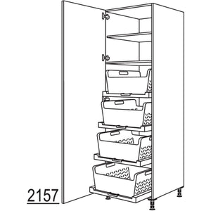 nobilia Hochschrank mit Waeschekorb-Tablar Laundry-Area HWTABF60-3 43067