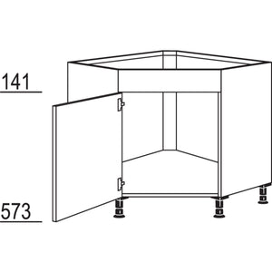 Nobilia Spuelen-Eckschrank- diagonal SPUE90 152