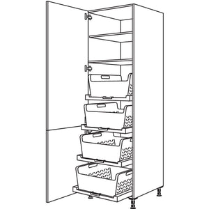 Nobilia XL-Hochschrank mit Waeschekorb-Tablar Laundry-Area HDWTAB60-3X 51262