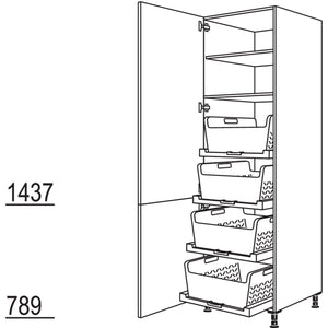 Nobilia XL-Hochschrank mit Waeschekorb-Tablar Laundry-Area HDWTAB60-3X 51262
