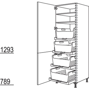 Nobilia XL-Hochschrank mit Waeschekorb-Tablar Laundry-Area NHSWTAB60-1X 34917