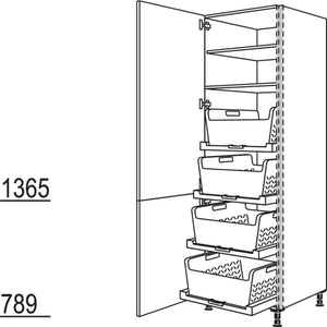 Nobilia XL-Hochschrank mit Waeschekorb-Tablar Laundry-Area NHSWTAB60-2X 45917