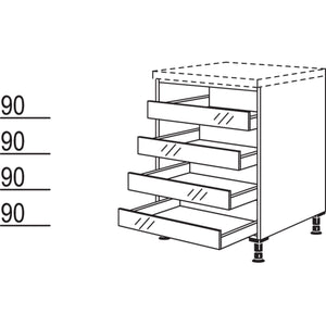 Nobilia XL-Unterschrank mit Tablarauszuegen URTA60-X 32446