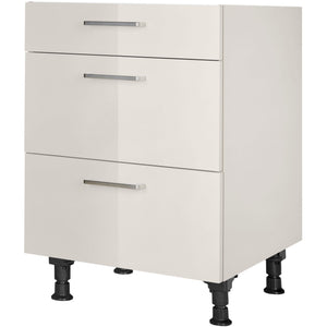 nobilia Auszugschrank UA60 60 cm Hell Grau Seiden grau Hoch Glanz 455 Flash 648