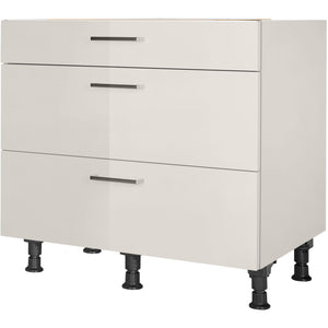 nobilia Auszugschrank UA90 90 cm Hell Grau Seiden grau Hoch Glanz 455 Flash 648
