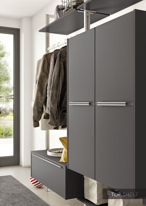 nobilia Garderobe Set Flurgarderobe 139 cm Touch 334 Schiefergrau supermatt