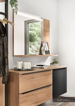 nobilia Garderobe Set Flurgarderobe 220 cm STRUCTURA 405 Eiche Sierra Nachbildung