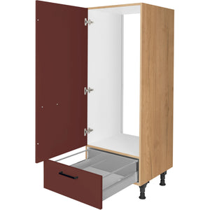 nobilia Geräte Umbau Kühlautomat G123S 60 cm Dunkel Rot Rostrot Ultra Matt 963 Easytouch 945