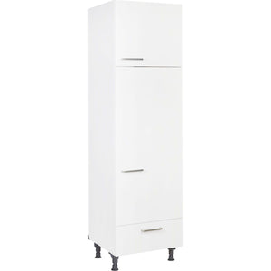 nobilia Hochschrank für Kühl-Gefrierkombination G145A-1 60cm,Weiß, 2 Türen, 1 Schublade rechts