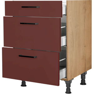 nobilia Kochstellenschrank KS2A60 60 cm Dunkel Rot Rostrot Ultra Matt 963 Easytouch 945