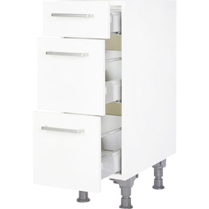 nobilia Küchen-Unterschrank UA30, Alpinweiß 30cm mit 1 Schublade und 2 Auszügen,