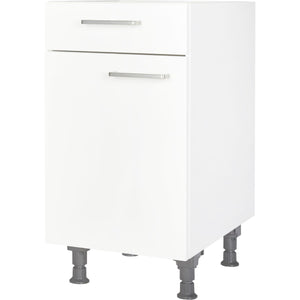 nobilia Küchen-Unterschrank US45 Weiß mit Schublade 45cm, 1 Einlegeboden, Anschlag links