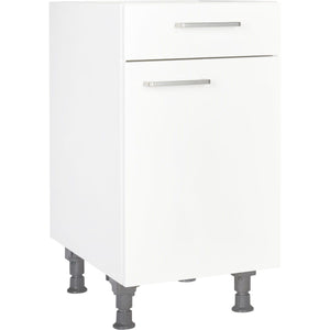 nobilia Küchen-Unterschrank US45 Weiß mit Schublade 45cm, 1 Einlegeboden, Anschlag rechts