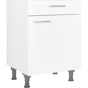 nobilia Küchen-Unterschrank US60 Weiß mit Schublade 60cm, 1 Einlegeboden, Anschlag rechts