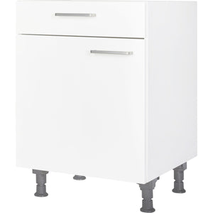 nobilia Küchen-Unterschrank US60 Weiß mit Schublade 60cm, 1 Einlegeboden, Linksanschlag