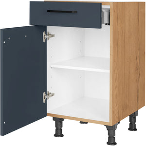 nobilia Unterschrank US45 45 cm Dunkel Blau Fjordblau Ultra Matt 966 Easytouch 945