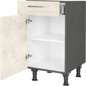 nobilia Unterschrank US45 45 cm Weiss Beton Grau Beige 891 Riva 371