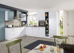 nobilia Winkelküche Eckküche Focus 470 Lack Alpinweiß ultra-hochglanz 260x350cm konfigurierbar mit E-Geräten