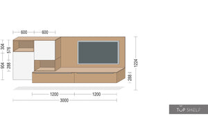 nobilia Wohnwand Lowboards Wohnzimmer Set 300 cm STRUCTURA 405 Eiche Sierra Nachbildung