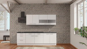 nobilia küche Bad Kreuznach 270 cm weiß modern Beton Schiefergrau mit Geschirspüler nobilia - topshousehelf.com