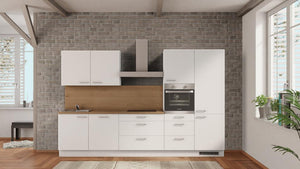 nobilia Kompaktküche Bad Homburg v. d. Höhe 330 cm Weiß Eiche Provence mit elektrogeräten