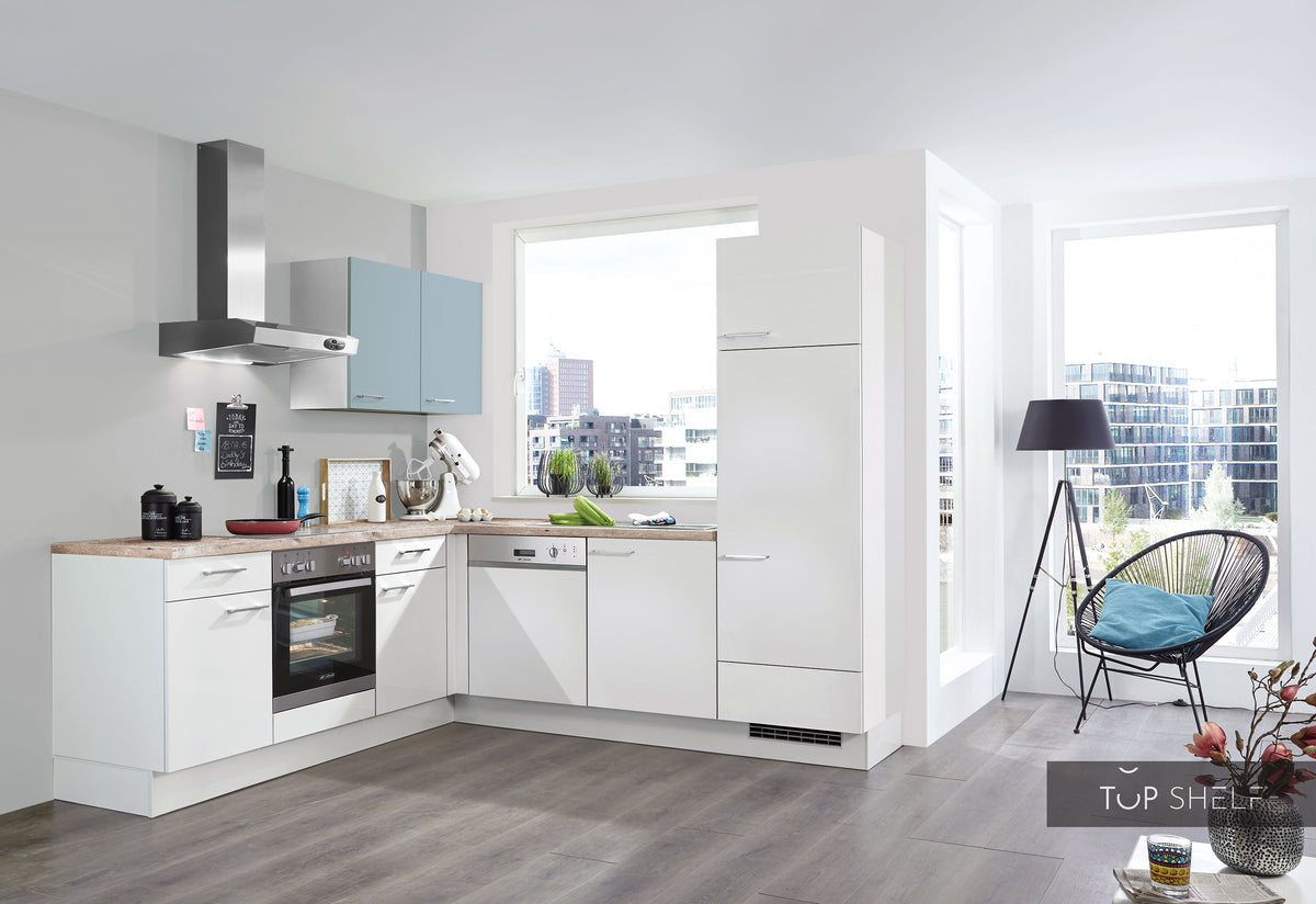 nobilia Winkelküche Eckküche Touch 332 Lacklaminat Alpinweiss supermatt 250x310 cm konfigurierbar mit E-Geräten