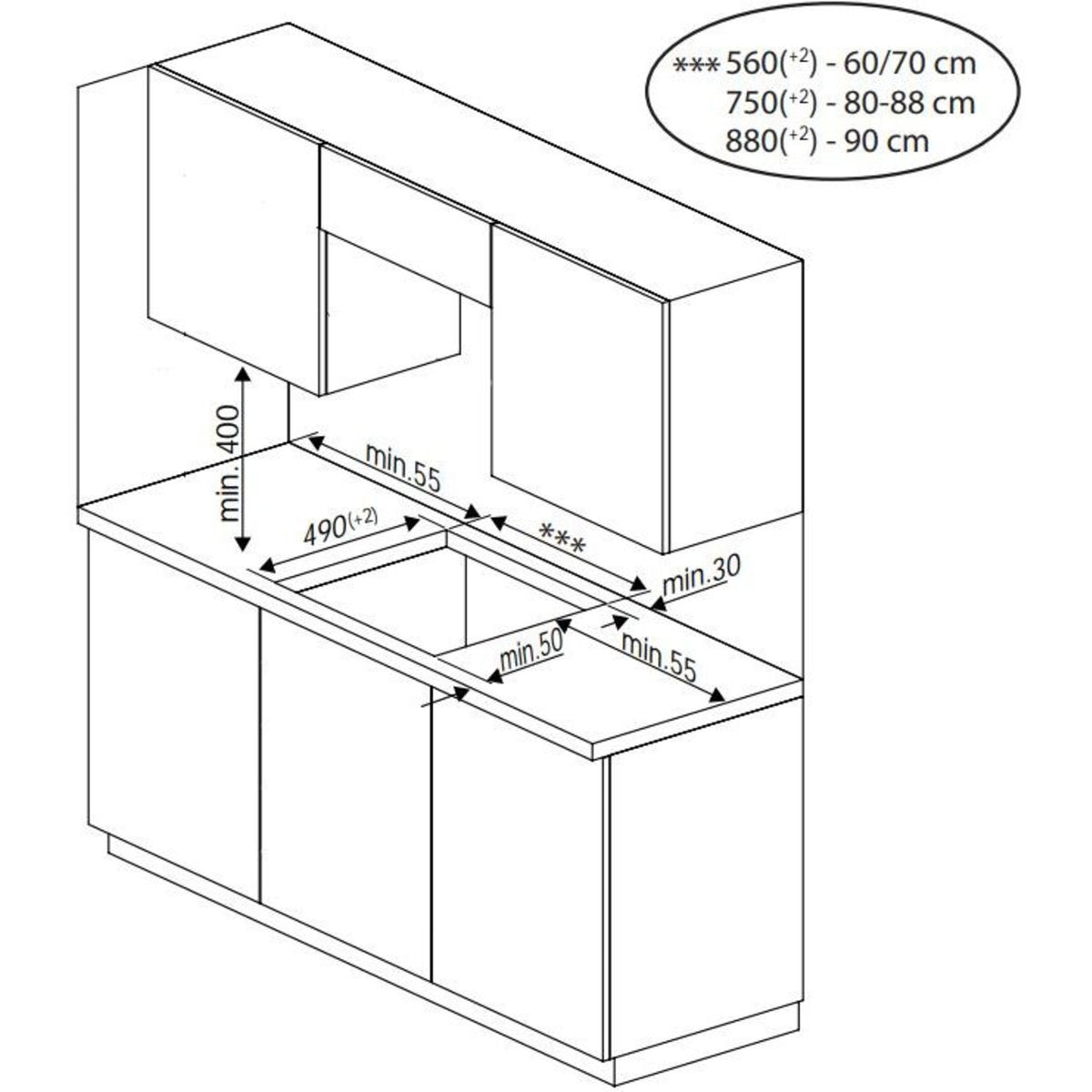 Beko Induktions-Kochfeld HII84700UFTX 86849 Zeichnung