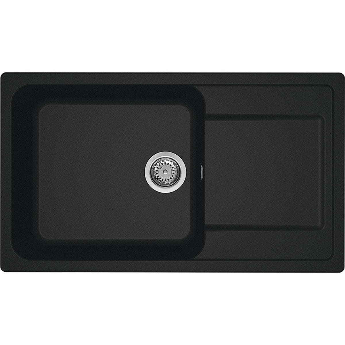 ELLECI- Einbauspuele Life 410- aus GRANITEK-- mit Mischbatterie Schwarz 87679 87679