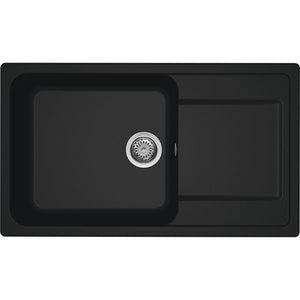 ELLECI- Einbauspuele Life 410- aus GRANITEK-- mit Mischbatterie Schwarz 87679 87679