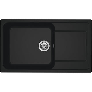 ELLECI: Inbouwspoelbak Life 410, van GRANITEK®, met mengkraan, Zwart 87679 86 cm