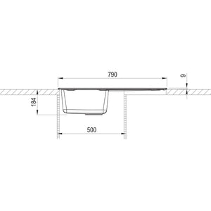 ELLECI- Einbauspuele Logik 300- aus GRANITEK-- mit Mischbatterie Schwarz matt 87332 87332