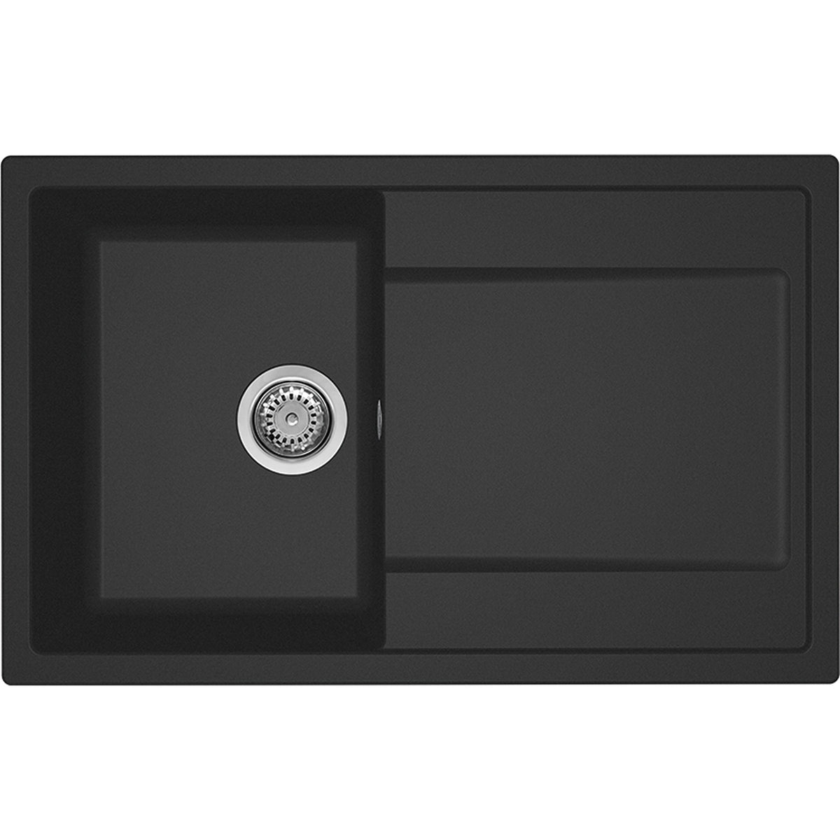 ELLECI- Einbauspuele Logik 300- aus GRANITEK-- mit Mischbatterie Schwarz matt 87332 87332