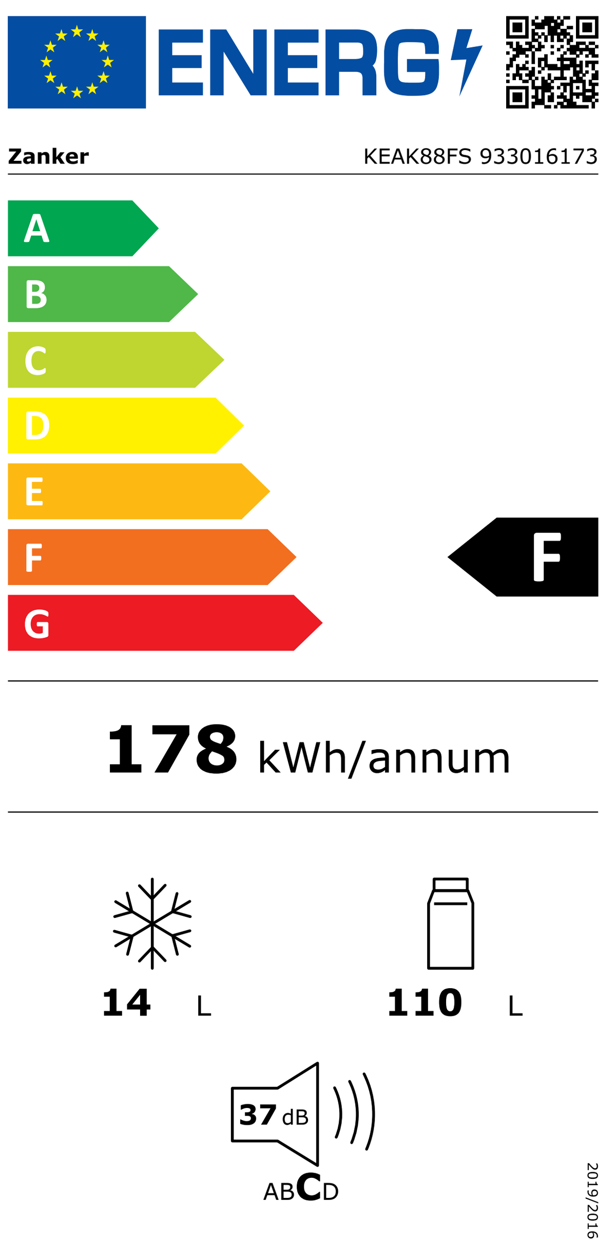 Energielabel Kühlschrank