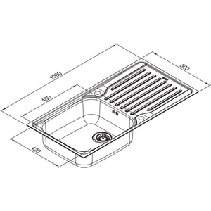 FRANKE- Einbauspuele Antea AZN 611-100 LB- Edelstahl seidenmatt 87060 87060
