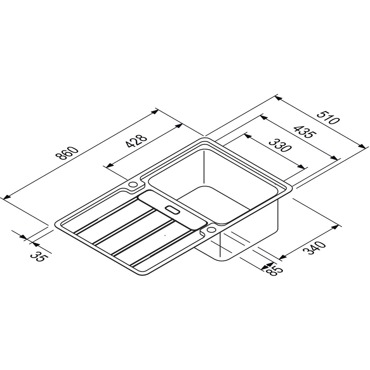 FRANKE- Einbauspuele Hydros HDX 214- Edelstahl- flaechenbuendiger Einbau moeglich 87245 87245