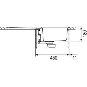 FRANKE- Einbauspuele Hydros HDX 214- Edelstahl- flaechenbuendiger Einbau moeglich 87245 87245