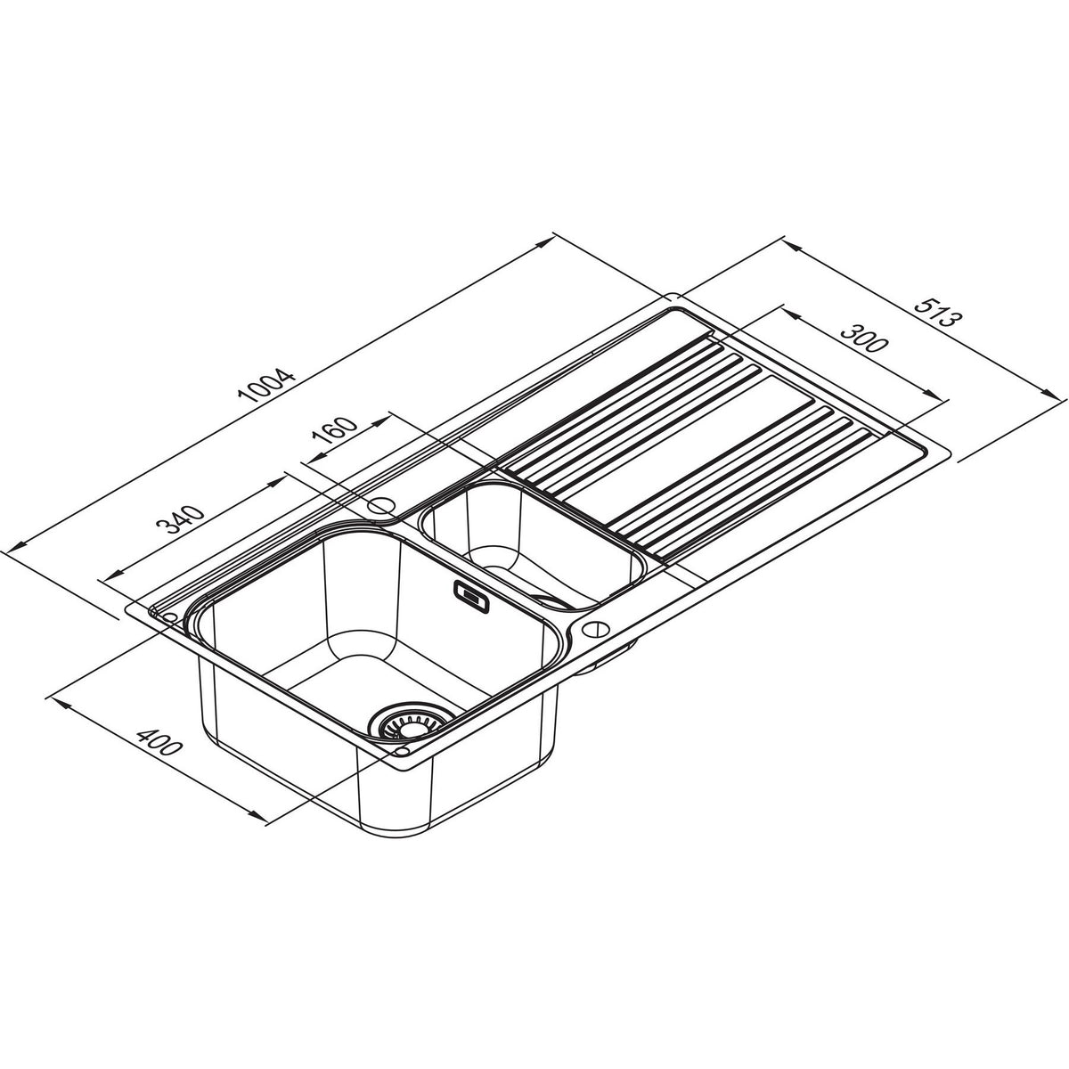 FRANKE- Einbauspuele Rapid RPX 251-100- Edelstahl- flaechenbuendiger Einbau moeglich 87552 87552
