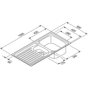 FRANKE Einbauspuele Antea AZN 651- Edelstahl seidenmatt 87065 87065