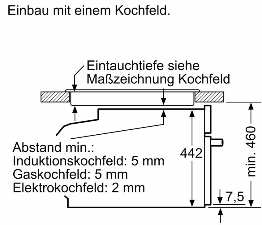 JUNKER Einbau-Kompakt-Backofen JC4306061 Sologerät 47 Liter schwarz für 450 mm Nische