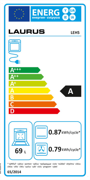 Laurus LEH5 Einbau-Backofen, Energie Label